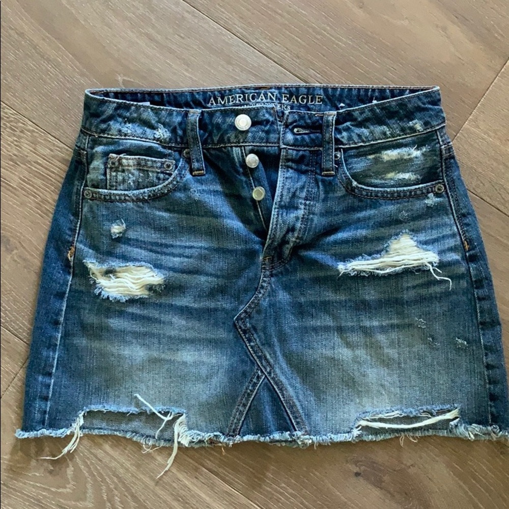 Ripped jean skirt